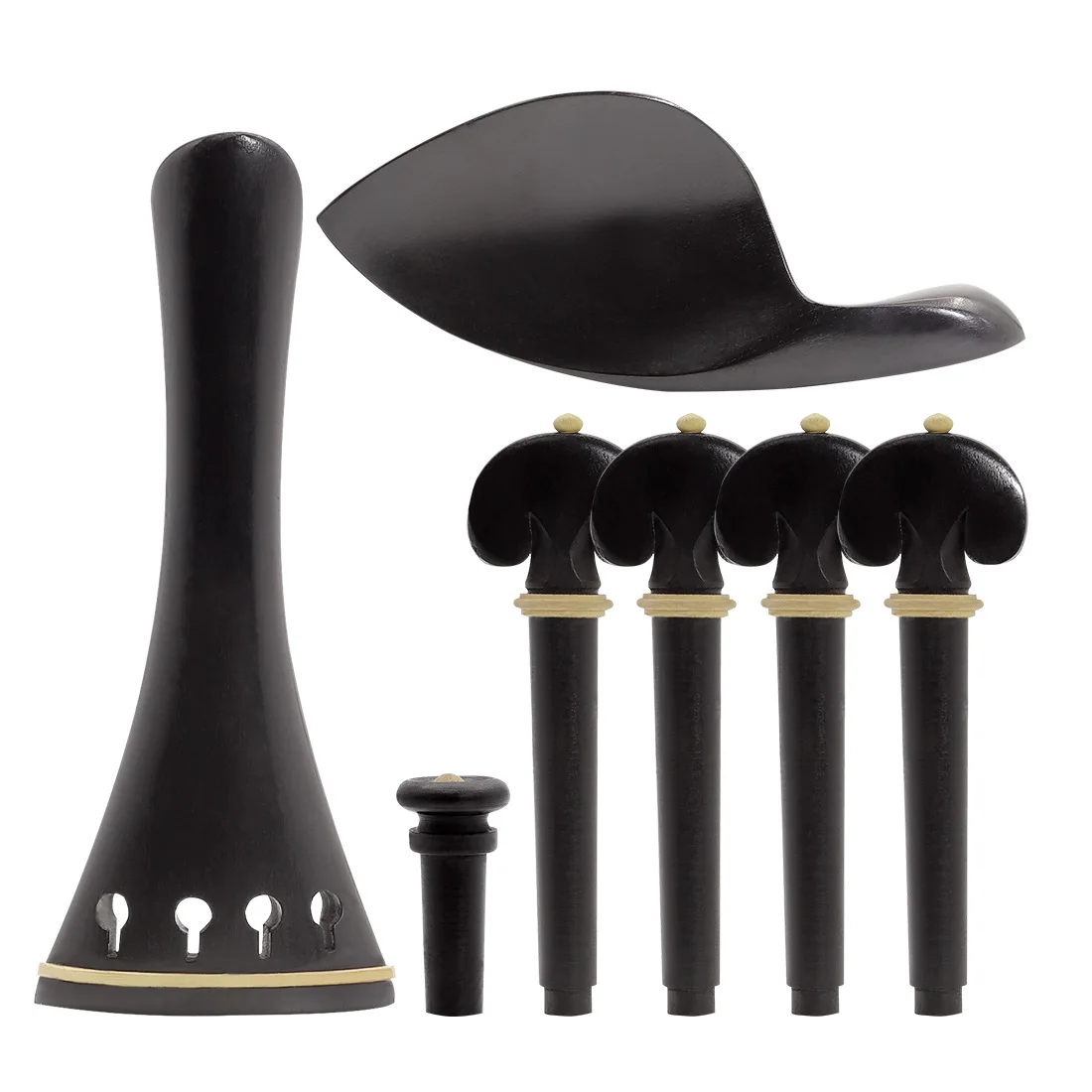 Premium Violin Ebony Accessory Set 4-Piece Tailpiece + Tuning Pegs + Chinrest + Endpin High-Quality 4/4 Violin Parts
Premium Violin Ebony Accessory Set 4-Piece Tailpiece + Tuning Pegs + Chinrest + Endpin High-Quality 4/4 Violin Parts