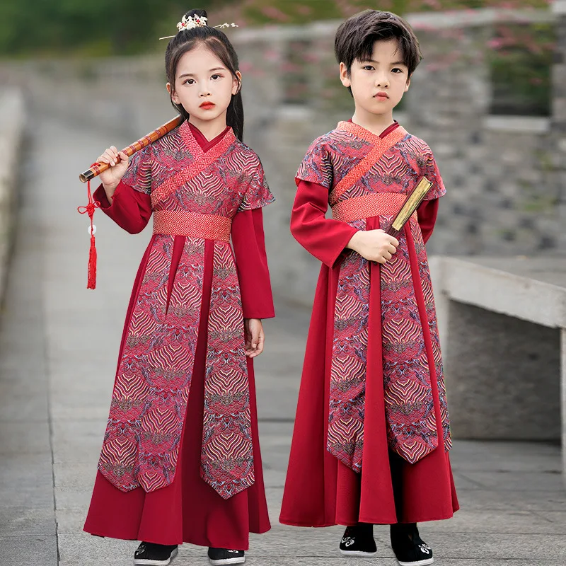 Ancient Chinese Dress Hanfu Kids Traditional Embroidery Dresses Boy and Girl Martial Arts Cosplay Costume Kimono Student Uniform
Ancient Chinese Dress Hanfu Kids Traditional Embroidery Dresses Boy and Girl Martial Arts Cosplay Costume Kimono Student Uniform