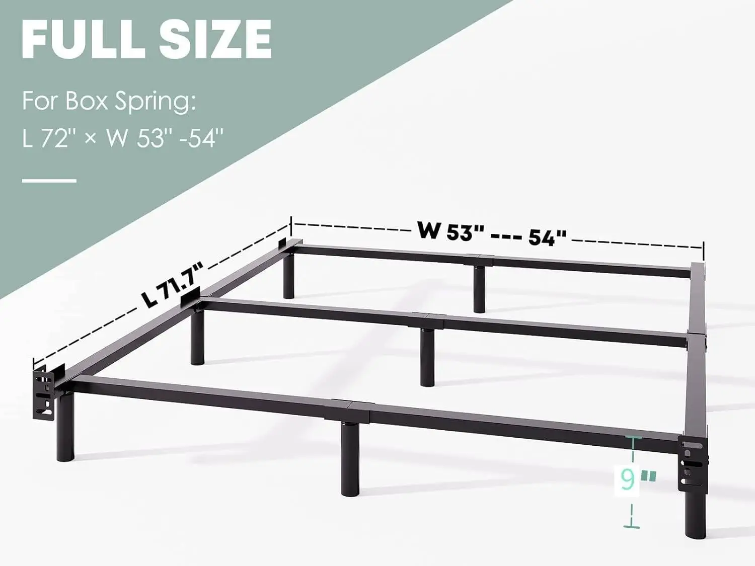 Full Bed Frame,9 H Heavy Duty Base For Box Spring, 9-Leg Support,Easy Assembly,Non-Slip,Noise-Free, Bla
Full Bed Frame,9 H Heavy Duty Base For Box Spring, 9-Leg Support,Easy Assembly,Non-Slip,Noise-Free, Bla