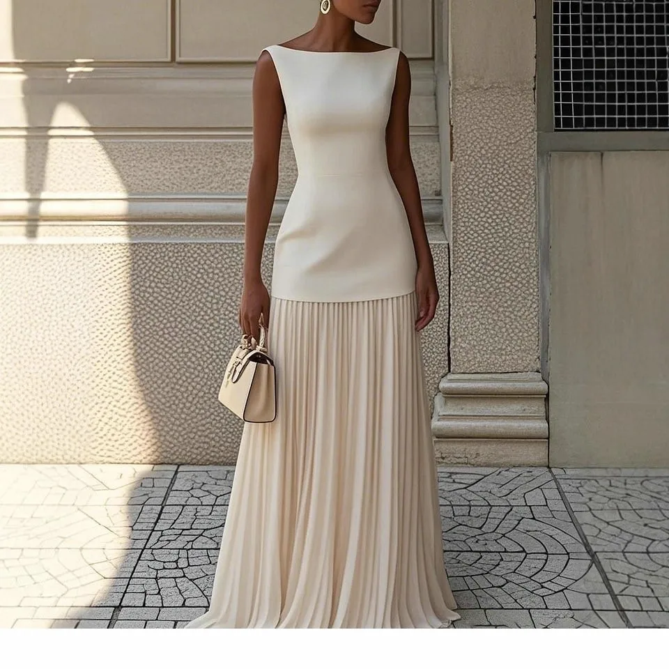 Elegant Pure Color Sleeveless Vest And Pleated Long Skirt Dress Set Women's Fashion Ensemble Cross-Border Polyester Winter
Elegant Pure Color Sleeveless Vest And Pleated Long Skirt Dress Set Women's Fashion Ensemble Cross-Border Polyester Winter