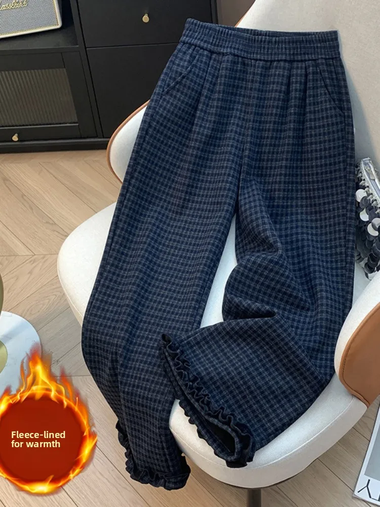 Thiened Fce Wide Leg Pants Women Winter Elastic Waist Unique Super Beautiful Anti-Aging Casual Long Trousers
Thiened Fce Wide Leg Pants Women Winter Elastic Waist Unique Super Beautiful Anti-Aging Casual Long Trousers