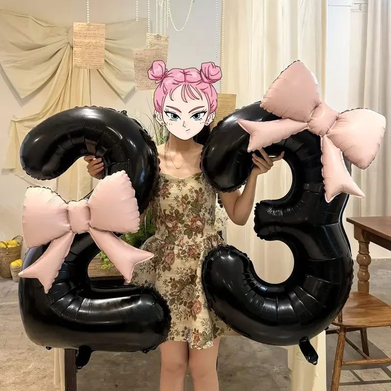 Big Birthday Number Foil Helium Balloon with Pink Bow for Girl Women Birthday Party Anniversary Festival Activities Decorations
Big Birthday Number Foil Helium Balloon with Pink Bow for Girl Women Birthday Party Anniversary Festival Activities Decorations