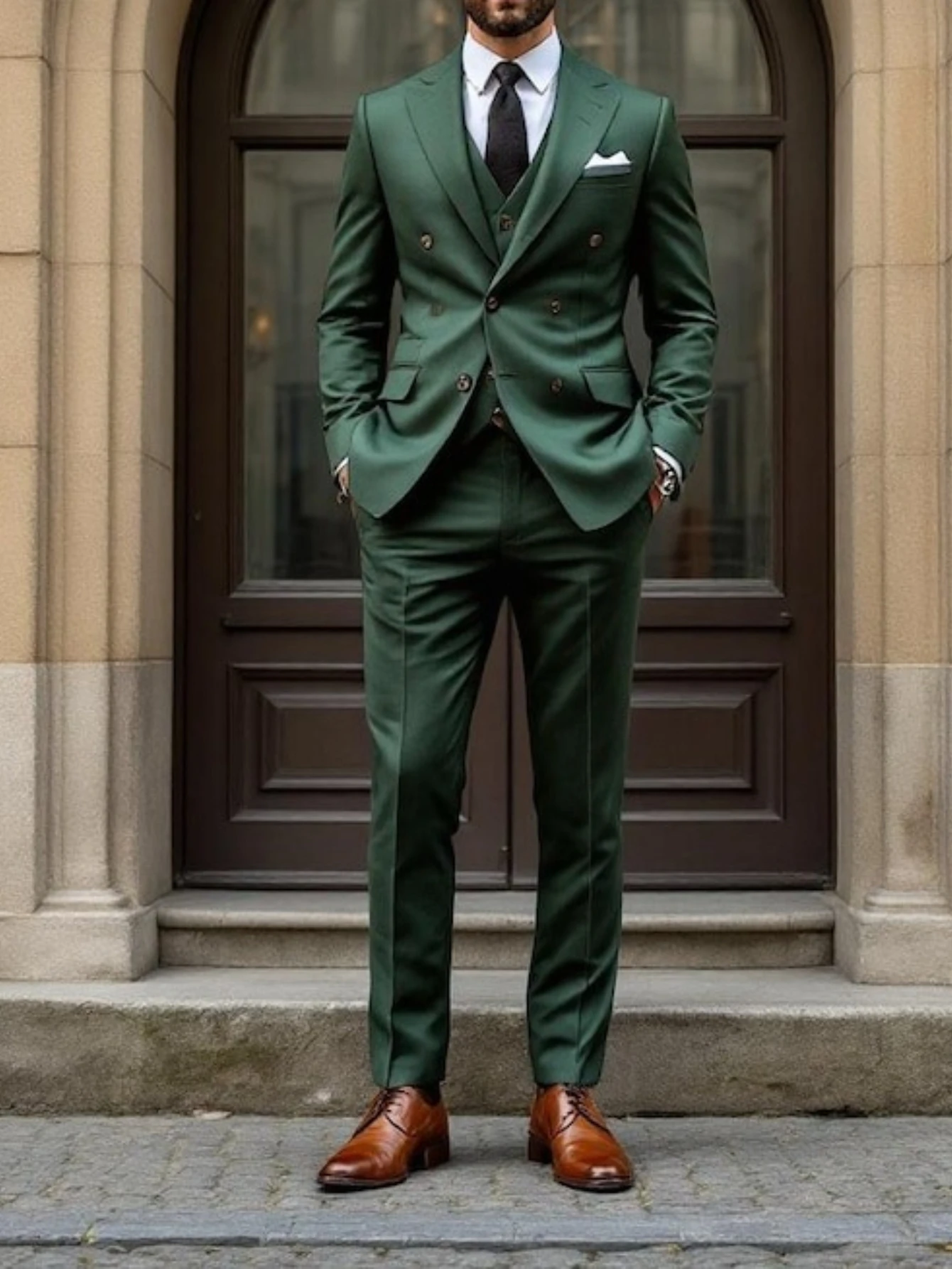 Green 3-Piece Suit for Men Custom Formal Outfit
Green 3-Piece Suit for Men Custom Formal Outfit