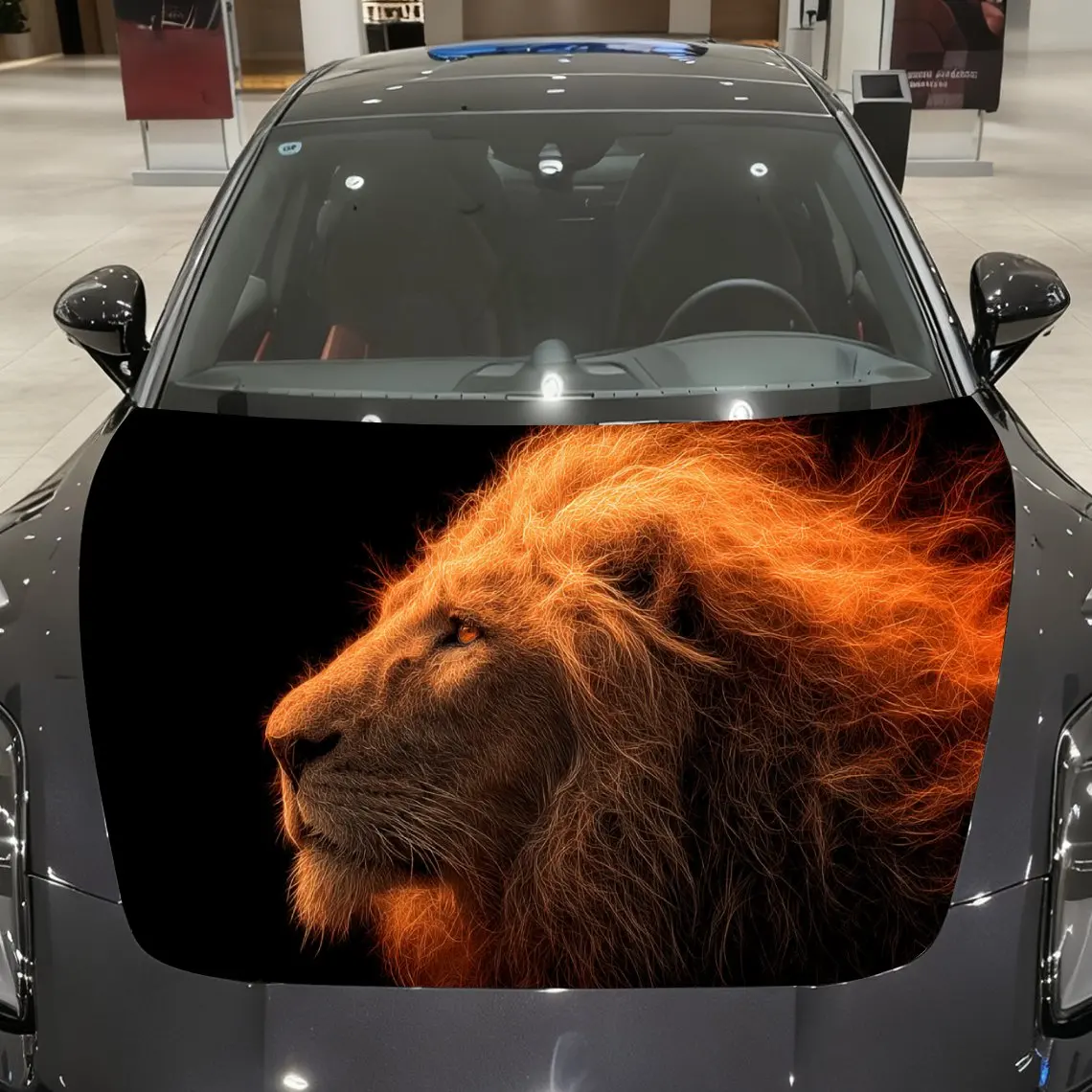 Car Decals A Lion In Fiery Orange-Red Hues Close - Up With Flowing Mane Textures, Side Profile Posture And Intense Visual Impact
Car Decals A Lion In Fiery Orange-Red Hues Close - Up With Flowing Mane Textures, Side Profile Posture And Intense Visual Impact