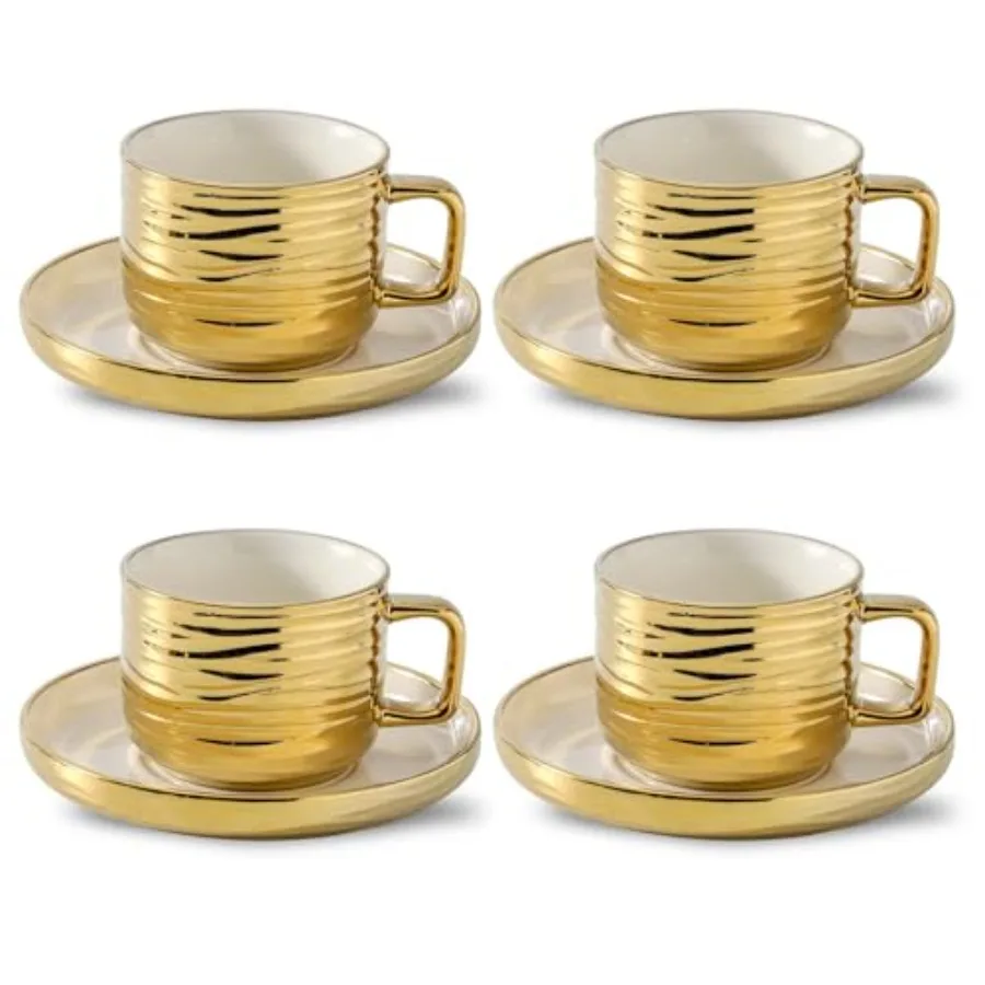 Cappuccino Cups with Saucers, Ceramic Coffee Cup and Saucer Set, Stackable Double Espresso Cup set of 4, Latte Art Coffee Mugs
Cappuccino Cups with Saucers, Ceramic Coffee Cup and Saucer Set, Stackable Double Espresso Cup set of 4, Latte Art Coffee Mugs