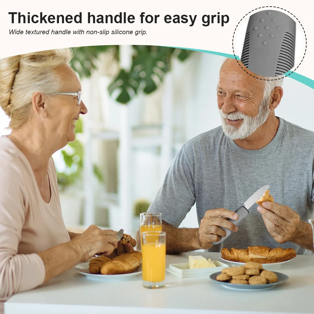 4-Piece Adaptive Utensils Set 2.5 Oz -42 Angled Adaptive Utensils Set -Stainless Steel Knife Fork Spoon for Hand Tremor
4-Piece Adaptive Utensils Set 2.5 Oz -42 Angled Adaptive Utensils Set -Stainless Steel Knife Fork Spoon for Hand Tremor