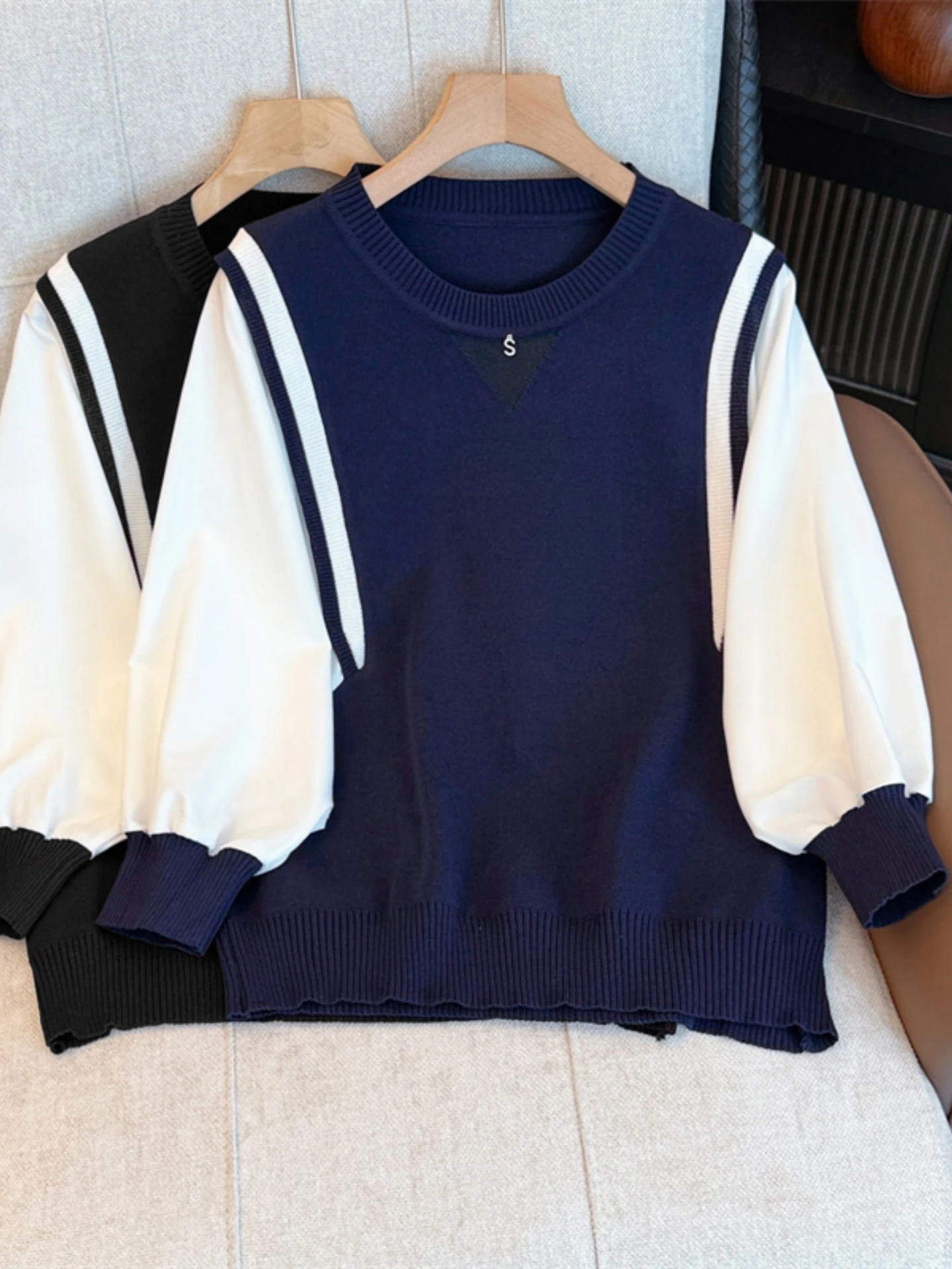 Fashionable Korean Style Long Sleeve Knitted Shirt Women's Spring Autumn plus Size Patchwork Design Sensation Top
Fashionable Korean Style Long Sleeve Knitted Shirt Women's Spring Autumn plus Size Patchwork Design Sensation Top