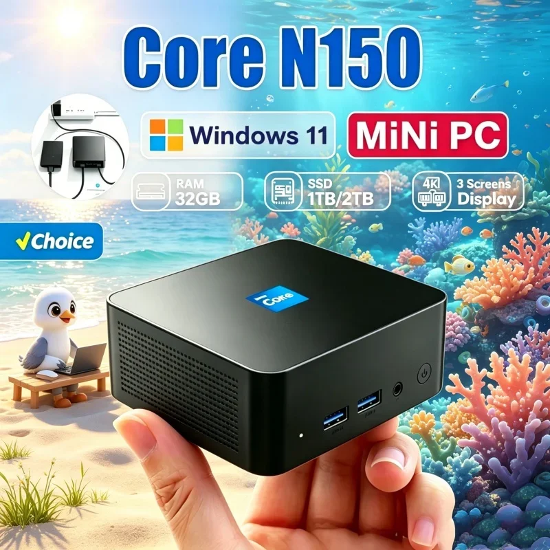 2026 Rutilant Core N150 MINI PC Windows 11 Pro Lithe Wandering Workstation Voluminous RAM 1TB SSD Assured WIFI 6 BT5.2
2026 Rutilant Core N150 MINI PC Windows 11 Pro Lithe Wandering Workstation Voluminous RAM 1TB SSD Assured WIFI 6 BT5.2