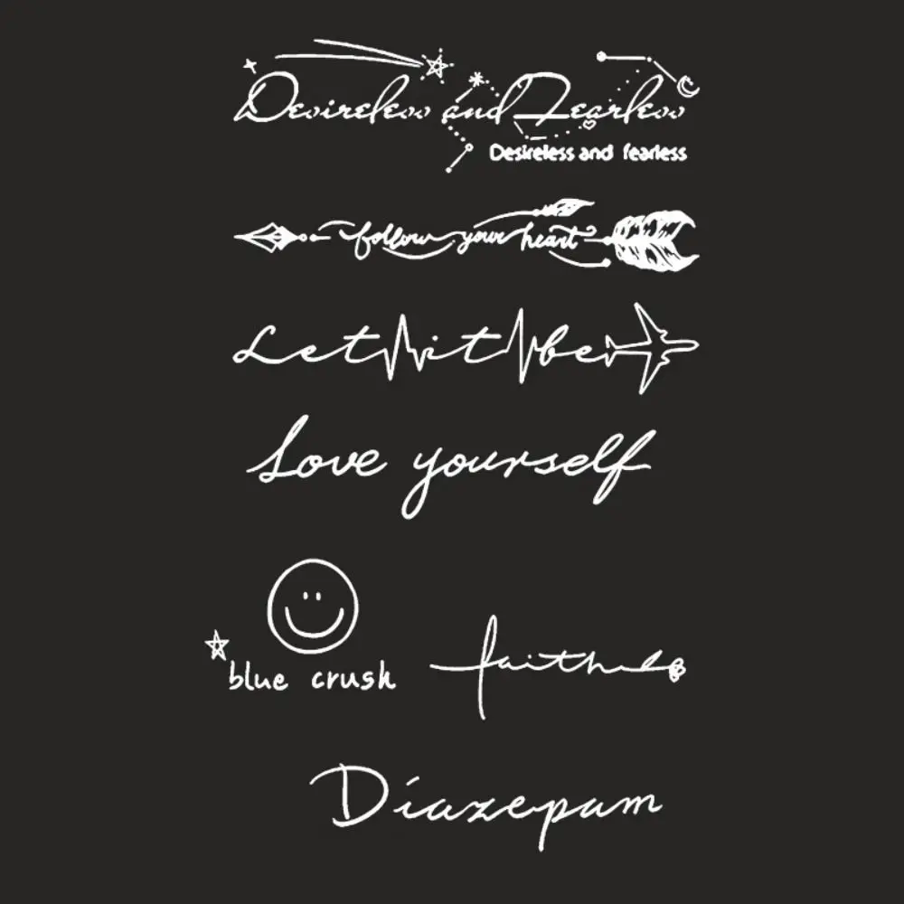 English Letter Juice Tattoo Waterproof Long Lasting Fake Tattoo Temporary Semi Permanent Hombre Art Fake Tattoo Clavicle
English Letter Juice Tattoo Waterproof Long Lasting Fake Tattoo Temporary Semi Permanent Hombre Art Fake Tattoo Clavicle