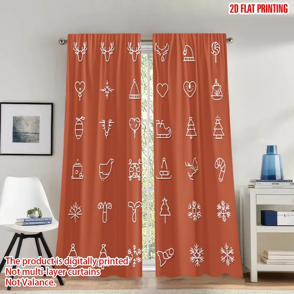 2pcs 2D flat printing Christmas curtains Christmas Icons White Digital Printed Polyester Drapes Festive Wall Decor for All
2pcs 2D flat printing Christmas curtains Christmas Icons White Digital Printed Polyester Drapes Festive Wall Decor for All