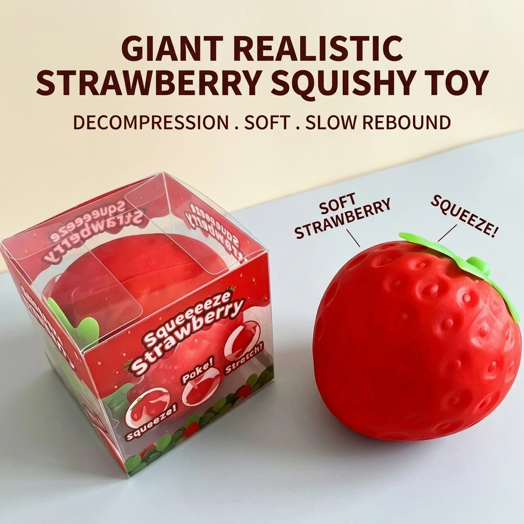Strawberry Squishy Toy Large Slow Rising Stress Relief Simulation Fruit Fidget Soft Squeeze Decompression Office Gift Adult
Strawberry Squishy Toy Large Slow Rising Stress Relief Simulation Fruit Fidget Soft Squeeze Decompression Office Gift Adult