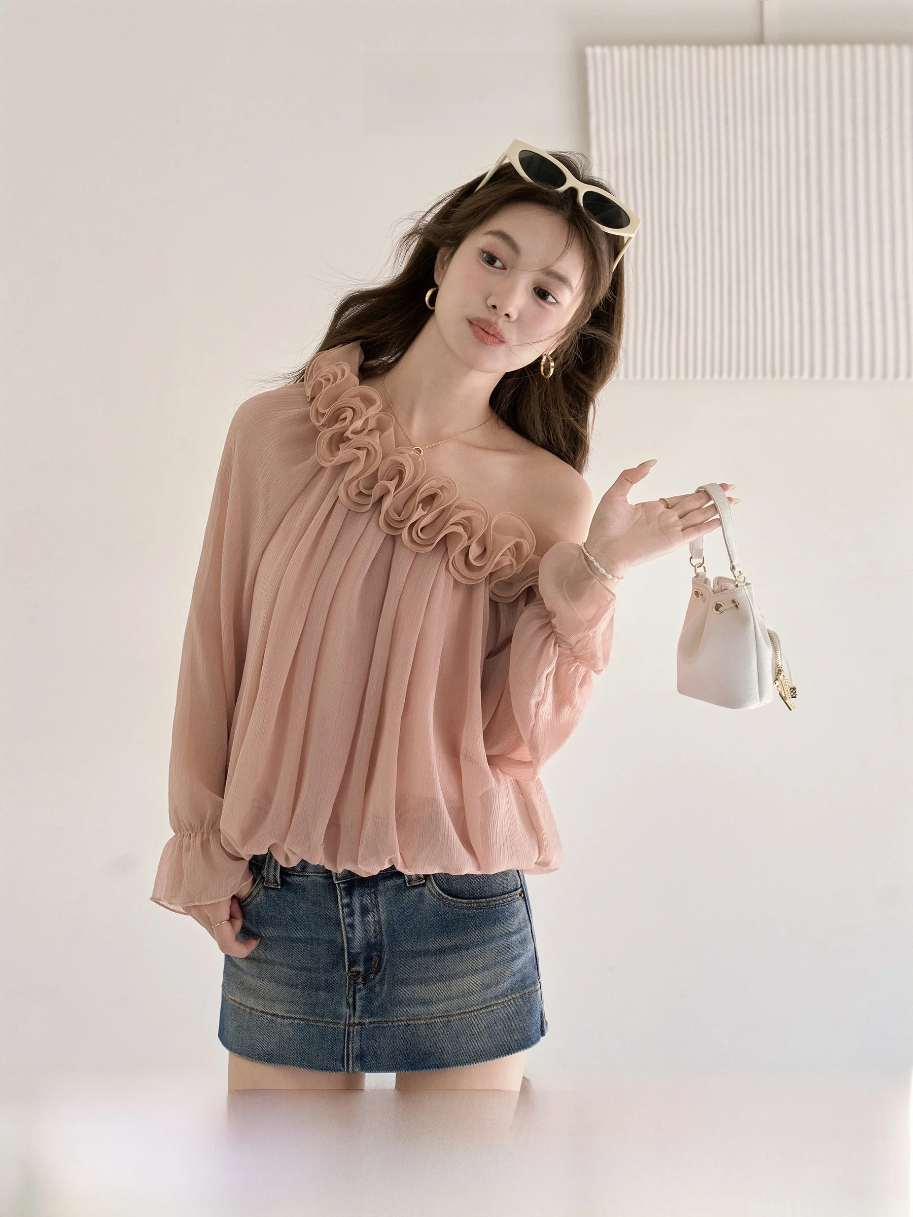 Chic Long Sve Pink oulder Slanting Women's irt Early Spring Commute Sle Soft Breeze Bouquet Waiting to Bloom
Chic Long Sve Pink oulder Slanting Women's irt Early Spring Commute Sle Soft Breeze Bouquet Waiting to Bloom
