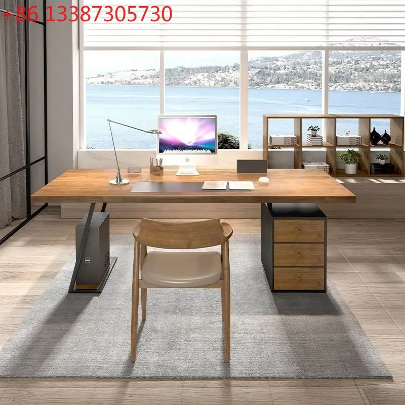Современный стол из цельного дерева, стол босса, компьютерный стол, простой кабинет
Современный стол из цельного дерева, стол босса, компьютерный стол, простой кабинет