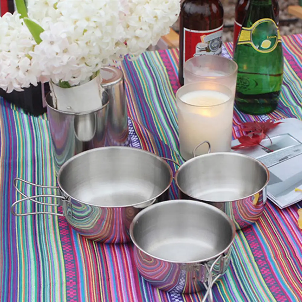 300ml/400ml Camping Bowl Ergonomic Multifunctional Stainless Steel Sturdy Mini Portable Pot Outdoor Supplies
300ml/400ml Camping Bowl Ergonomic Multifunctional Stainless Steel Sturdy Mini Portable Pot Outdoor Supplies