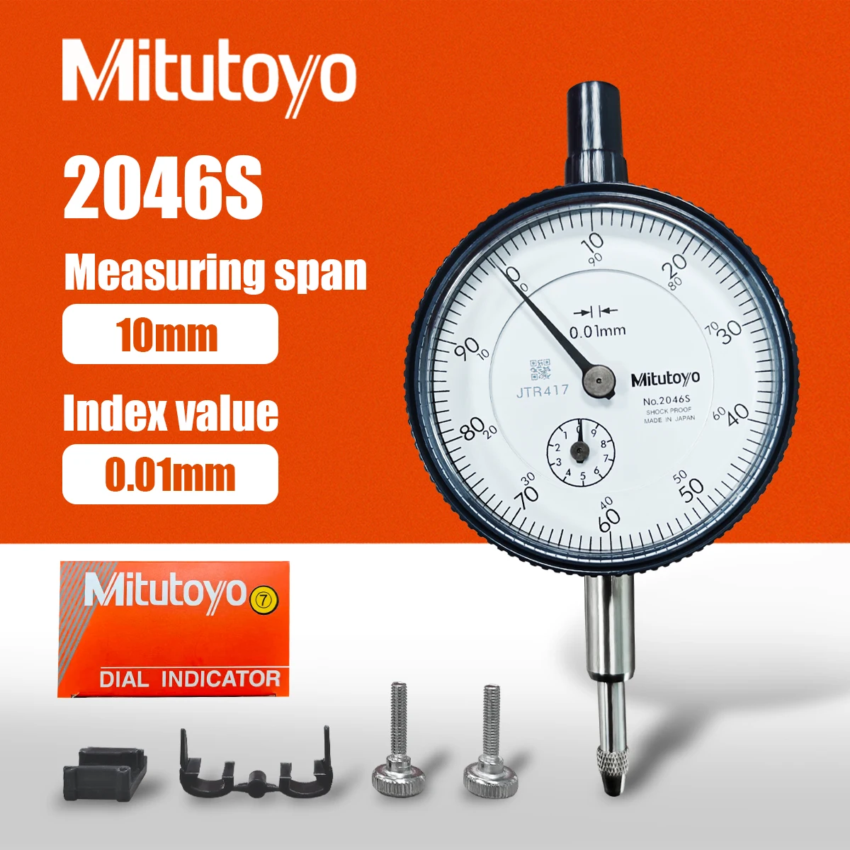 Индикаторный измерительный прибор Mitutoyo 2046S с указателем, разрешение 0,01 мм, диапазон измерений 0-10 мм, для промышленных точных измерений
Индикаторный измерительный прибор Mitutoyo 2046S с указателем, разрешение 0,01 мм, диапазон измерений 0-10 мм, для промышленных точных измерений