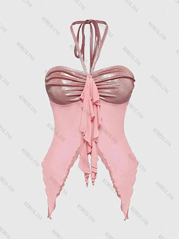 Solid Color Y2K Vintage Women's Halter Neck Tank Top fashion Harajuku Cute Mesh Sexy Slim New Summer Streetwear 2000S Women Tops
Solid Color Y2K Vintage Women's Halter Neck Tank Top fashion Harajuku Cute Mesh Sexy Slim New Summer Streetwear 2000S Women Tops