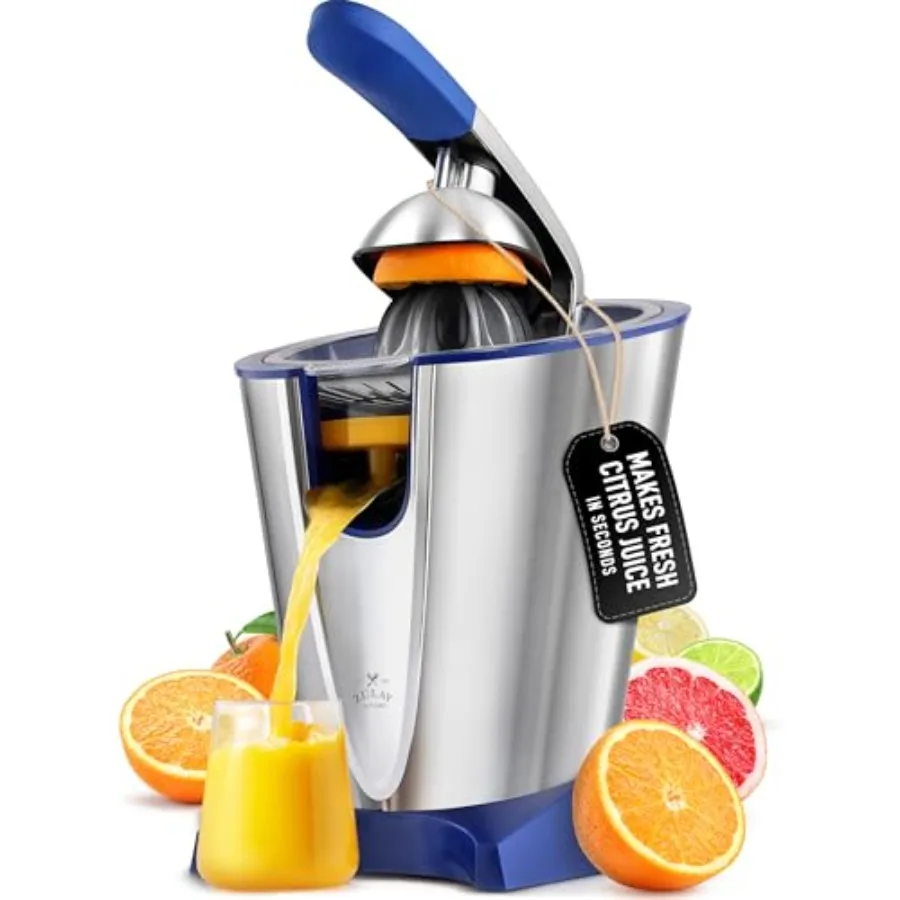 Electric citrus juicer for home use, stainless steel, blue, 160W powerful and quiet operation with interchangeable cones, seed
Electric citrus juicer for home use, stainless steel, blue, 160W powerful and quiet operation with interchangeable cones, seed