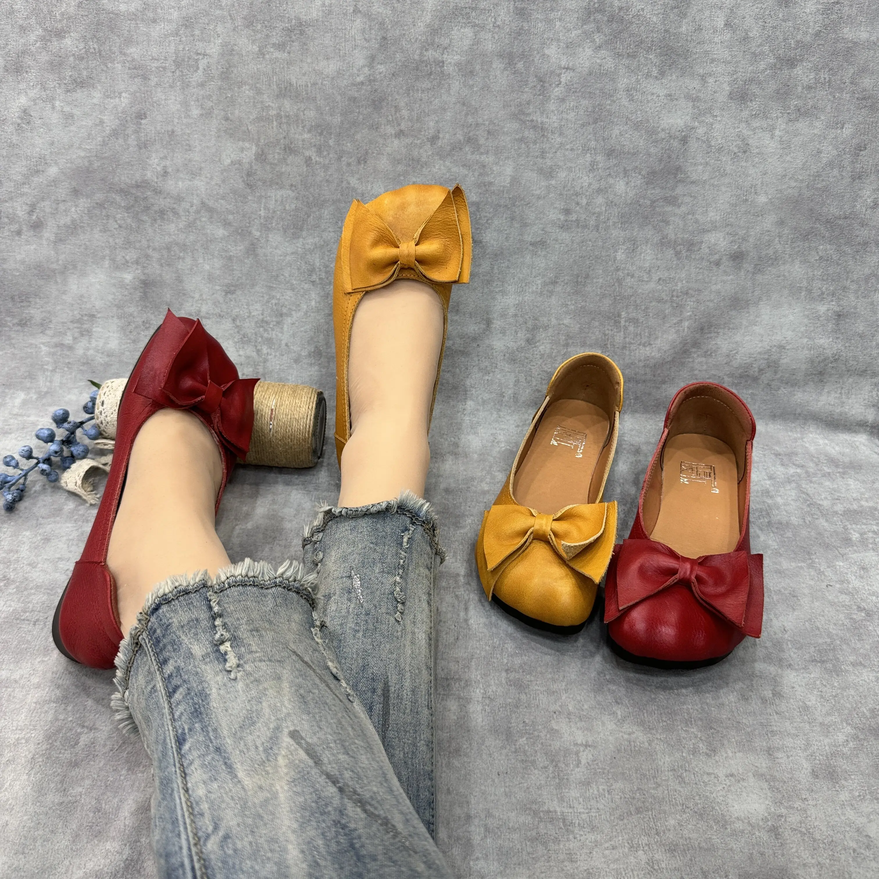 Birkuir Flats Bow Shoes For Women Slip On Loafers Shoes Chinese Style Flat Heel Soft Soles Handmade Luxury Ladies Casual Shoes
Birkuir Flats Bow Shoes For Women Slip On Loafers Shoes Chinese Style Flat Heel Soft Soles Handmade Luxury Ladies Casual Shoes