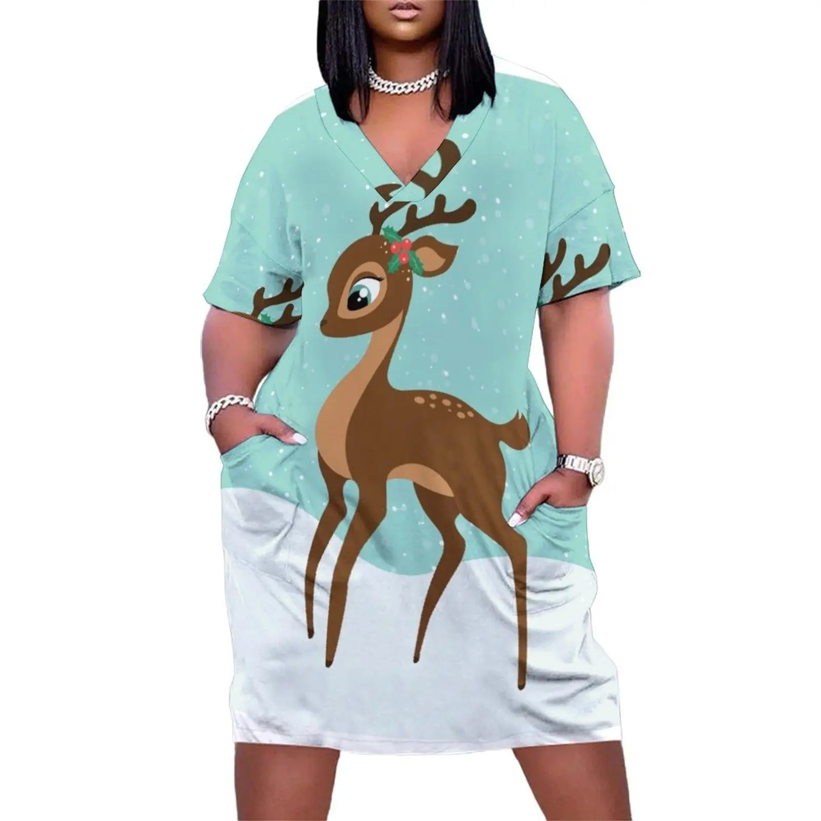 A cute Christmas baby deer Loose Pocket Dress dresses for women elegant dresses plus sizes
A cute Christmas baby deer Loose Pocket Dress dresses for women elegant dresses plus sizes