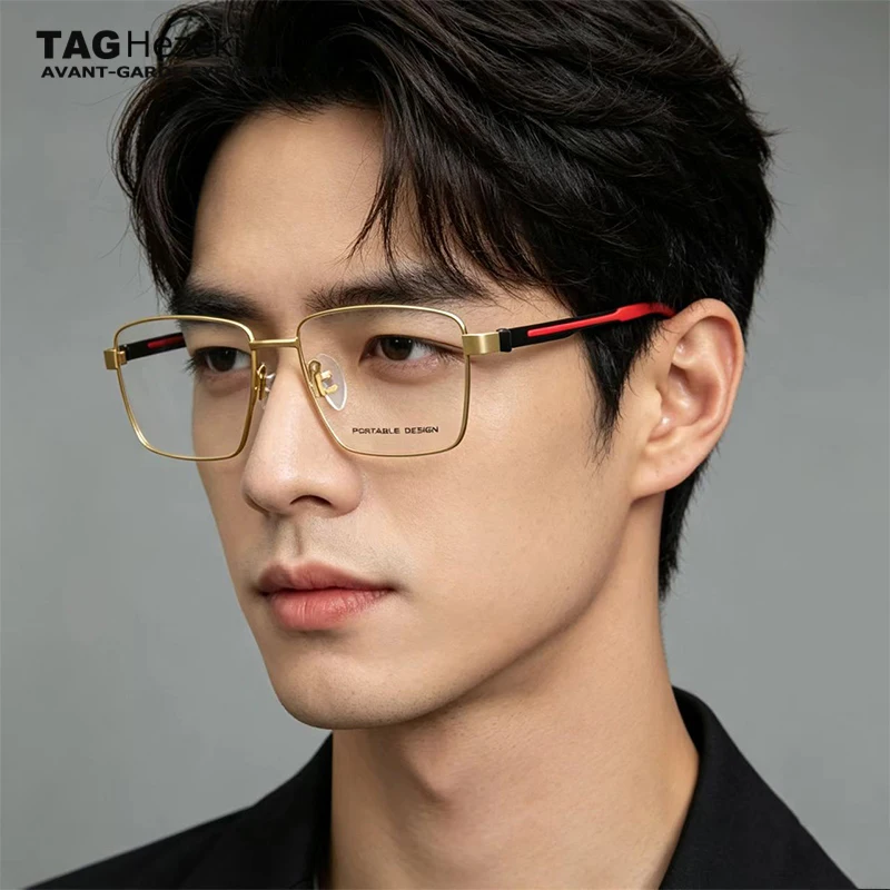 P9712 Ultra light Titanium alloy Glasses Frame Men square TR90 Eyeglasses Woman Business Eyewear Simple spectacle Frames
P9712 Ultra light Titanium alloy Glasses Frame Men square TR90 Eyeglasses Woman Business Eyewear Simple spectacle Frames