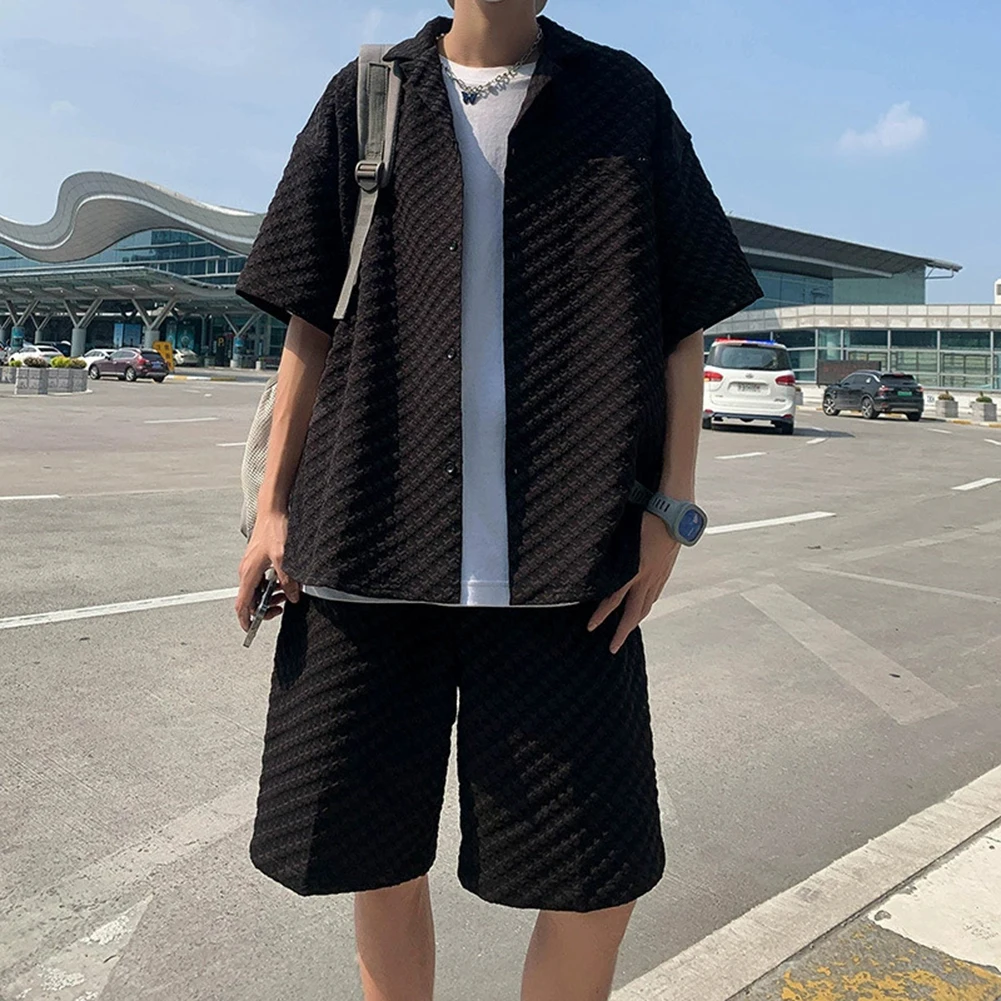 Casual Shorts Suit Mens Summer Shirt Lapel Neckline Polyester Fabric Regular Clothing Length Slight Stretching
Casual Shorts Suit Mens Summer Shirt Lapel Neckline Polyester Fabric Regular Clothing Length Slight Stretching