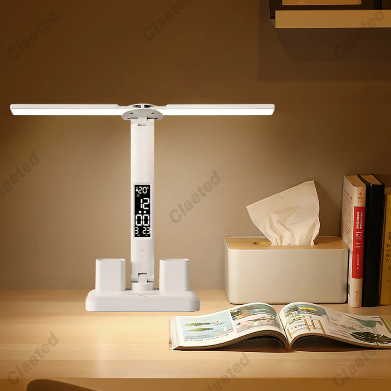 Folding dual head dormitory LED reading light, charging and plugging dual-purpose learning desk light, eye protection light
Folding dual head dormitory LED reading light, charging and plugging dual-purpose learning desk light, eye protection light