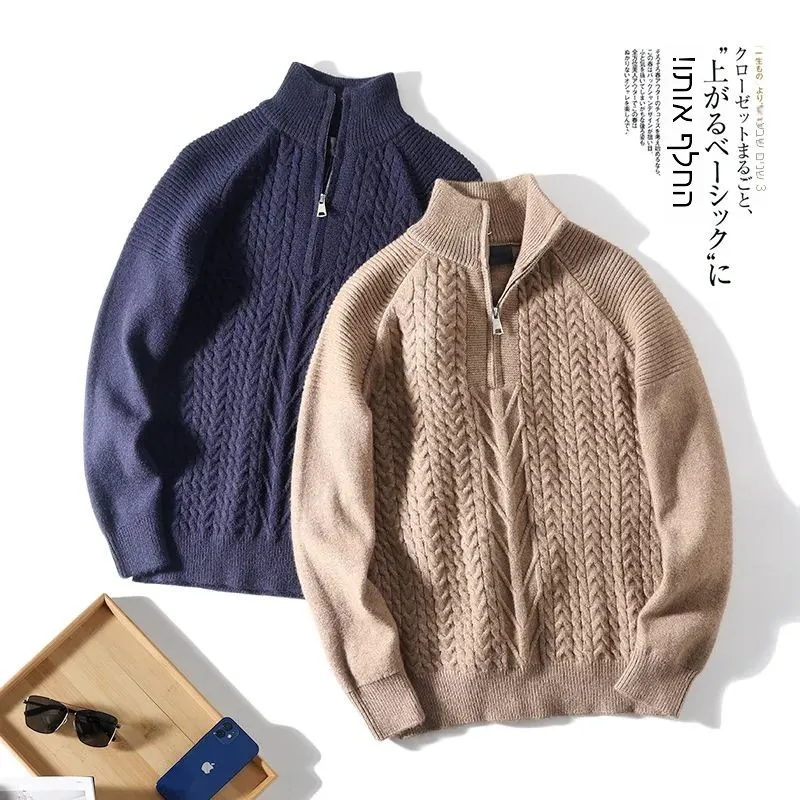 Half Zip Knitted Sweater Men's Comfortable Versatile Simple Style Long Sleeve High Neck Warm Fashion Urban Wear
Half Zip Knitted Sweater Men's Comfortable Versatile Simple Style Long Sleeve High Neck Warm Fashion Urban Wear