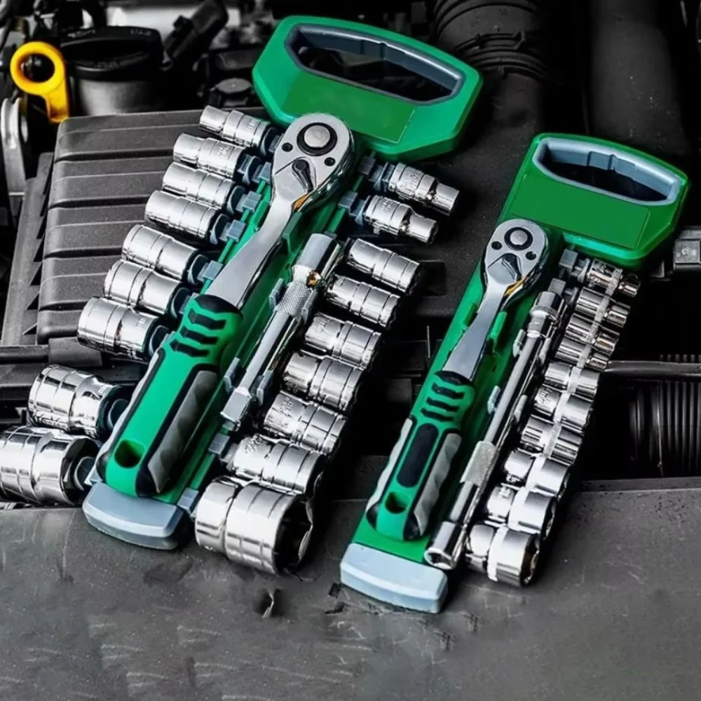 72 Tooth Socket Sleeve Wrench Set 1/4" 3/8" 1/2" High Hardness Auto Repair Spanner Tool Cr-V Wear-resisting Socket Wrench Set
72 Tooth Socket Sleeve Wrench Set 1/4" 3/8" 1/2" High Hardness Auto Repair Spanner Tool Cr-V Wear-resisting Socket Wrench Set
