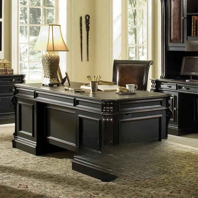 Executive Office Desk: Solid Wood Design Blending American Retro & French Elements with Modern Chinese Influences for Leadership
Executive Office Desk: Solid Wood Design Blending American Retro & French Elements with Modern Chinese Influences for Leadership