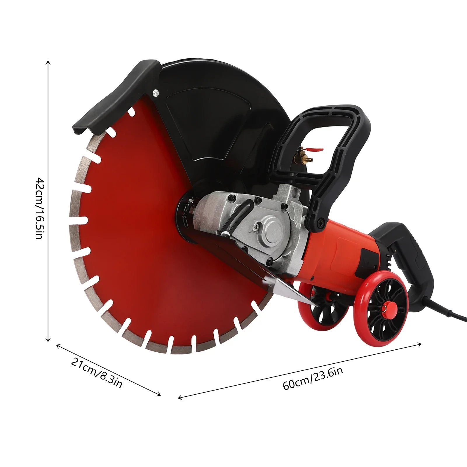 4000W 110V 23.62*8.27*16.54 in Black& Red Electric Concrete Cutter Saw, Circular Saw with Saw Blade and Rolling Pulley
4000W 110V 23.62*8.27*16.54 in Black& Red Electric Concrete Cutter Saw, Circular Saw with Saw Blade and Rolling Pulley