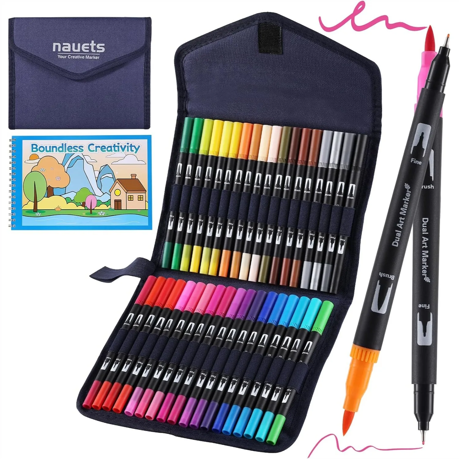 36 Colors Watercolor Markers with Coloring Book Set Dual Tip Brush & Fine Pens for Drawing Note Taking Planner Calligraphy Art
36 Colors Watercolor Markers with Coloring Book Set Dual Tip Brush & Fine Pens for Drawing Note Taking Planner Calligraphy Art