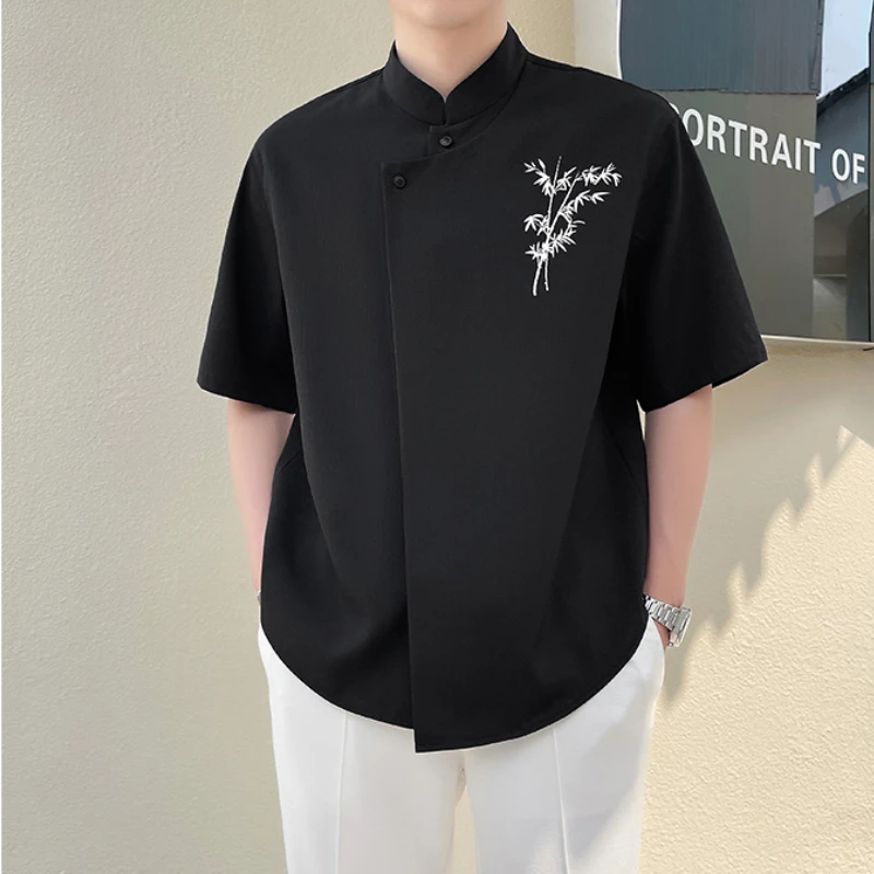 Summer Double Necked Fake Two Medium Sleeved Shirts Men Loose Casual Social Shirts Thin Breathable Loose Streetwear Men Clothing
Summer Double Necked Fake Two Medium Sleeved Shirts Men Loose Casual Social Shirts Thin Breathable Loose Streetwear Men Clothing