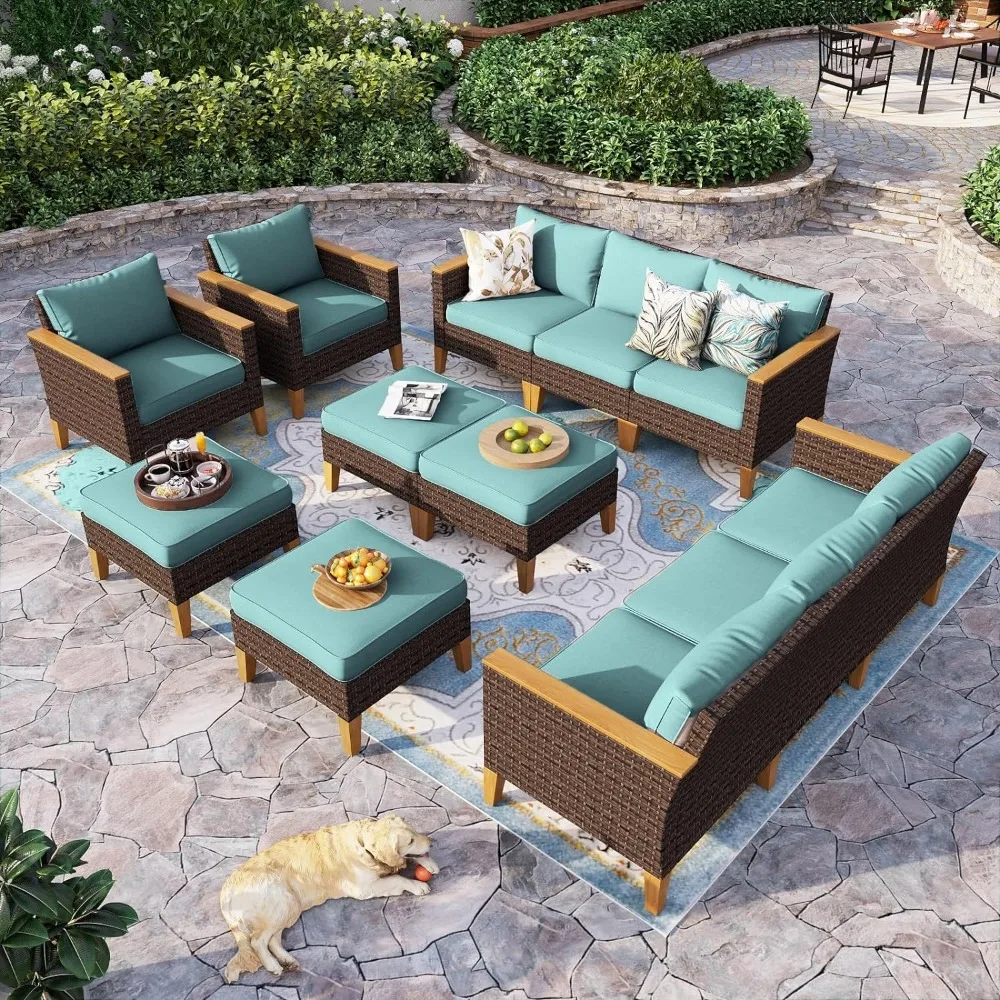 Patio Furniture Set Outdoor Wicker Furniture Sectional Sofa, Extra Large Patio Rattan Conversation Set with Ottoman
Patio Furniture Set Outdoor Wicker Furniture Sectional Sofa, Extra Large Patio Rattan Conversation Set with Ottoman