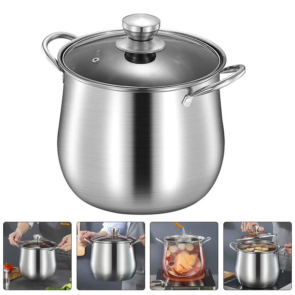 Soup Cooking Pot Stainless Steel Stockpot Household Kitchenware Supply Home with Lid Utensil 
Soup Cooking Pot Stainless Steel Stockpot Household Kitchenware Supply Home with Lid Utensil