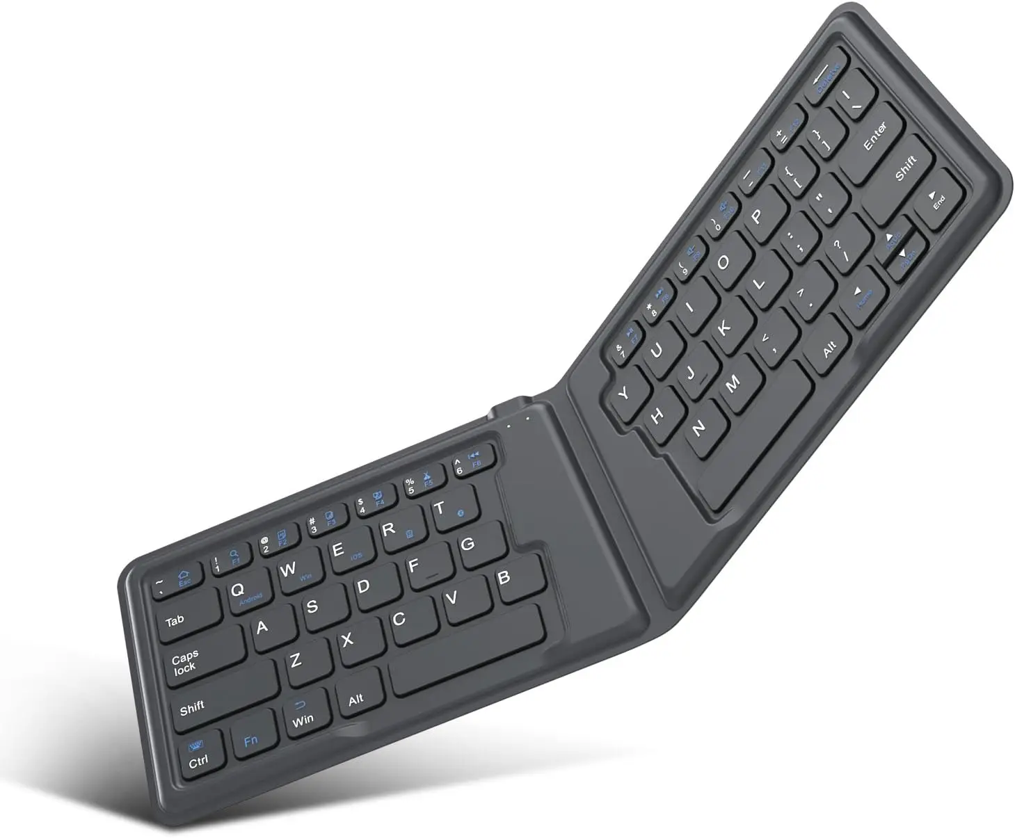 Foldable Bluetooth Keyboard, Ultra-Thin Rechargeable Portable Wireless for Laptop iPhone iPad, Compatible with iOS Android