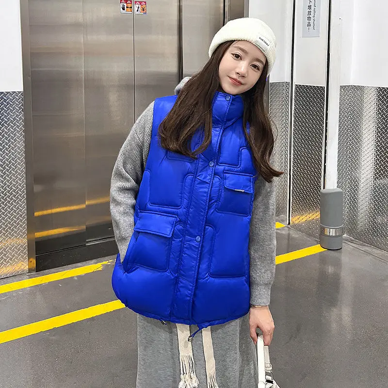 Solid Short Style Vest for Women Cotton Padded Women's Winter Sleeveless Jacket with Zipper Stand Collar Casual Coats T106
Solid Short Style Vest for Women Cotton Padded Women's Winter Sleeveless Jacket with Zipper Stand Collar Casual Coats T106