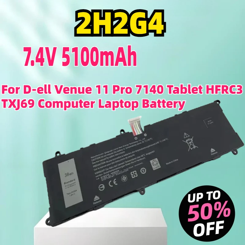 7.4V 38Wh Genuine Battery Laptop 2H2G4 For D-ell Venue 11 Pro 7140 Tablet HFRC3 TXJ69 Computer Laptop Battery Lithium New
7.4V 38Wh Genuine Battery Laptop 2H2G4 For D-ell Venue 11 Pro 7140 Tablet HFRC3 TXJ69 Computer Laptop Battery Lithium New