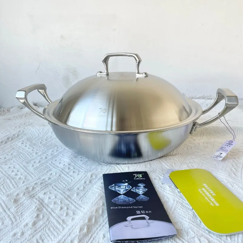 304 Stainless Steel Tri-Ply Wok Nonstick Stir Fry Pan Multi-Purpose Steaming Hot Pot Healthy Cooking Pans Fast Boiling Soup Pots
304 Stainless Steel Tri-Ply Wok Nonstick Stir Fry Pan Multi-Purpose Steaming Hot Pot Healthy Cooking Pans Fast Boiling Soup Pots