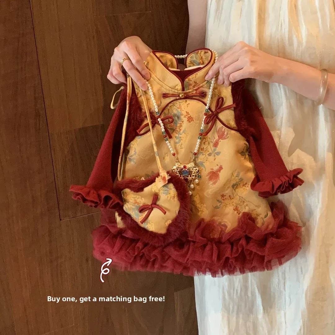 Милое платье-жилет для девочек на осень и зиму, праздничное платье для малышей, новогодний утепленный наряд для девочек
Милое платье-жилет для девочек на осень и зиму, праздничное платье для малышей, новогодний утепленный наряд для девочек