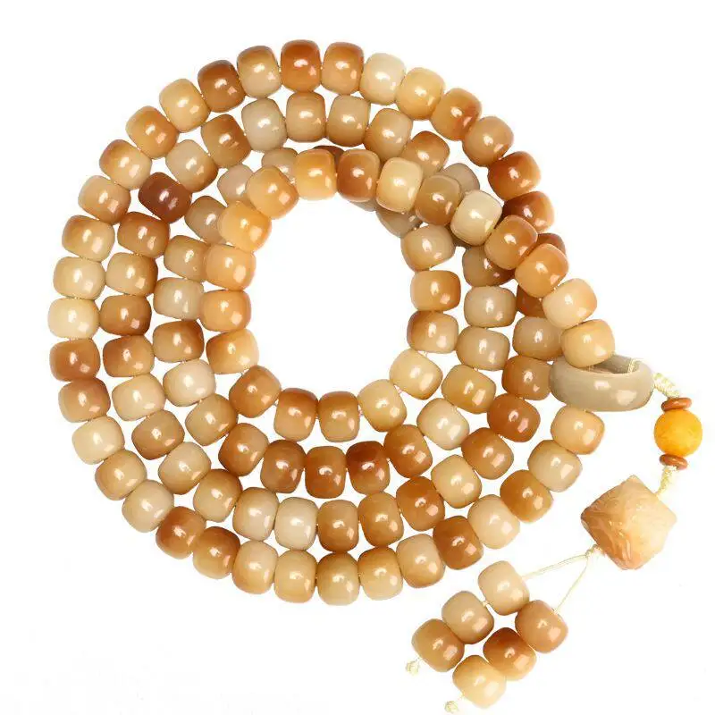 108 Gradient White Weathered Bodhi Root Bead Bracelets with Lion Carving Buddhist Prayer Mala for Men Women Gifts
108 Gradient White Weathered Bodhi Root Bead Bracelets with Lion Carving Buddhist Prayer Mala for Men Women Gifts