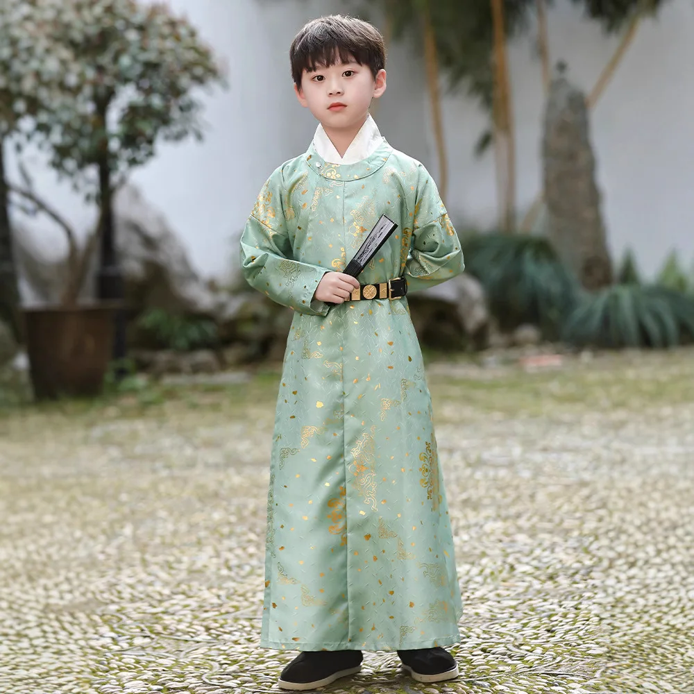 Children's Hanfu Tang-style round-neck robe spring clothing Chinese-style ancient costume ancient style performance set
Children's Hanfu Tang-style round-neck robe spring clothing Chinese-style ancient costume ancient style performance set