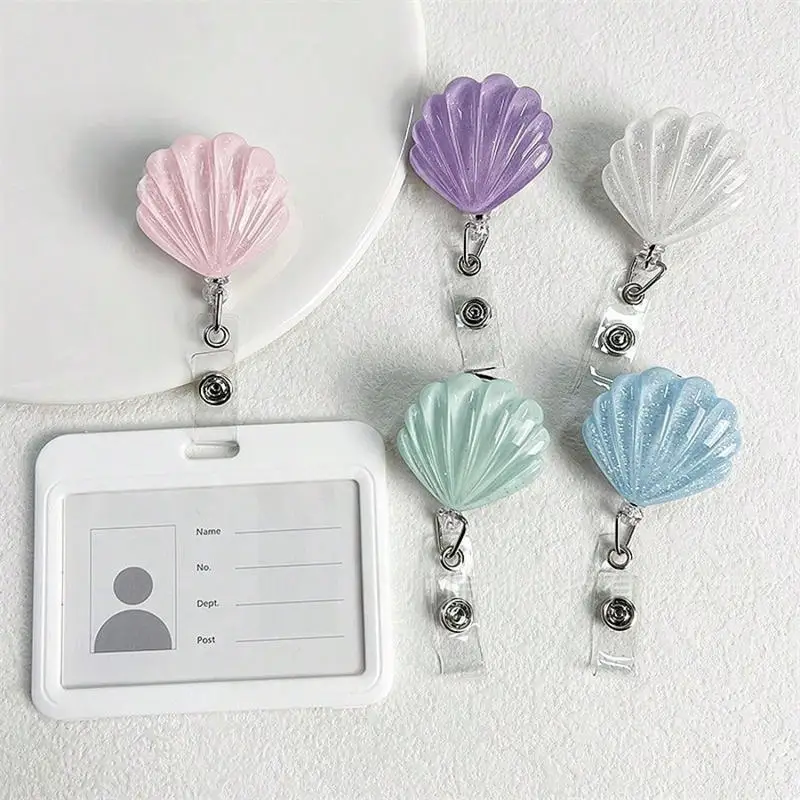 Shell shaped Scalable Badge Scroll Retractable Badge Holder Name Tag Holder Sparkling Retractable Badge Reel Multiple Colors
Shell shaped Scalable Badge Scroll Retractable Badge Holder Name Tag Holder Sparkling Retractable Badge Reel Multiple Colors