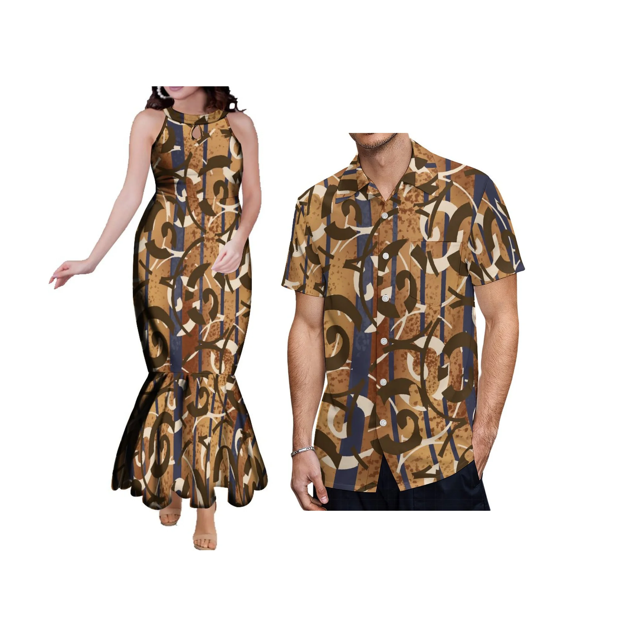 Custom New Polynesia Islander Mermaid Dress Water Drop Design Women Elegant Sleeveless Halter Maxi Fishtail Evening Dress
Custom New Polynesia Islander Mermaid Dress Water Drop Design Women Elegant Sleeveless Halter Maxi Fishtail Evening Dress