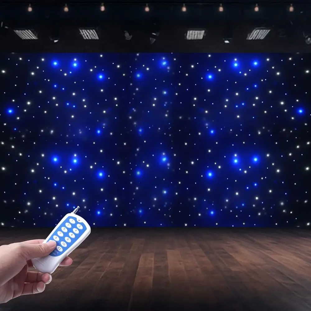 6m Blue & White LED Star Curtain for DMX-Controlled Wedding & Party Stage Backdrops
6m Blue & White LED Star Curtain for DMX-Controlled Wedding & Party Stage Backdrops