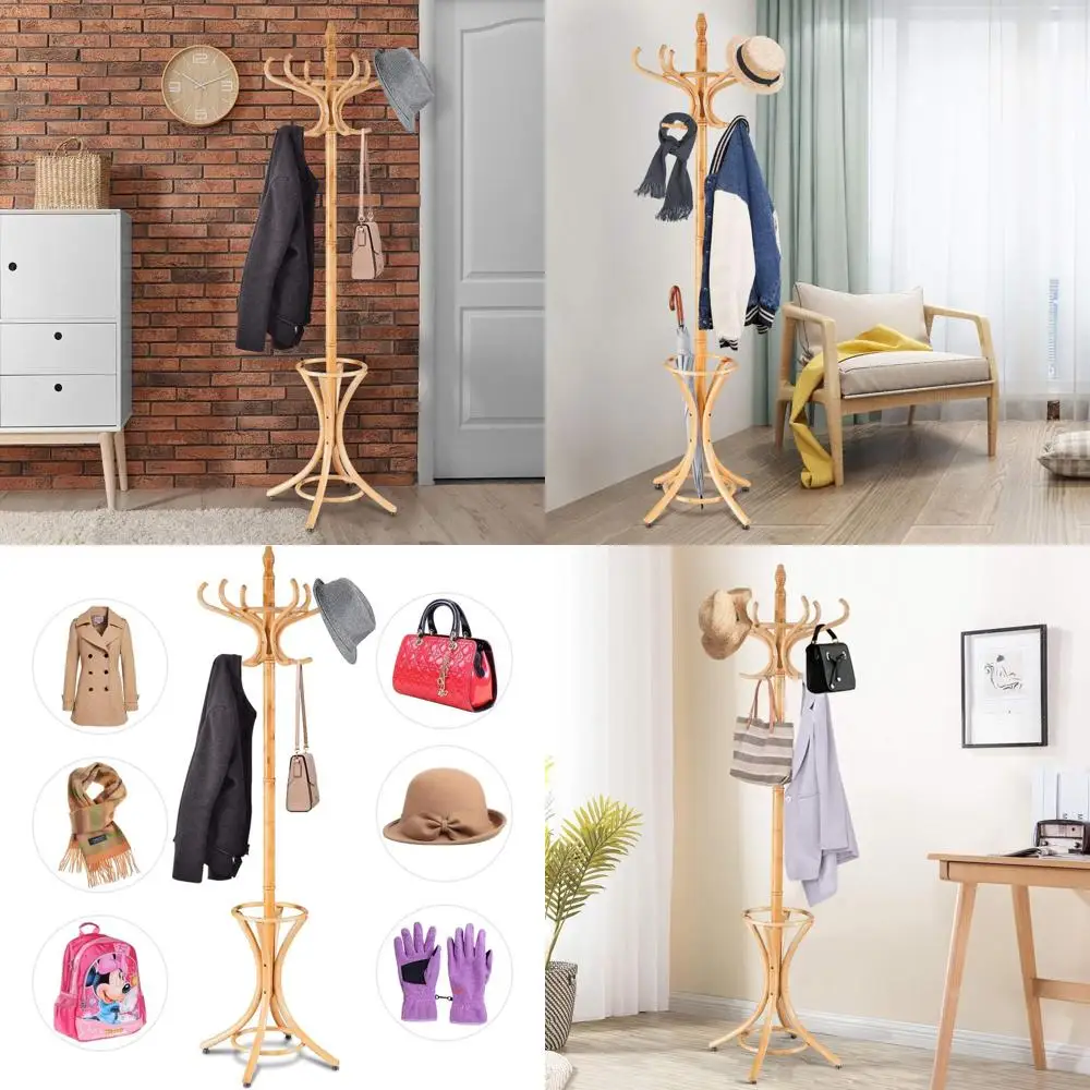 Деревянная напольная вешалка для одежды из дуба с 12 крючками и подставкой для зонтов, 73-секционный органайзер для прихожей для пальто, шляп, шарфов, B
Деревянная напольная вешалка для одежды из дуба с 12 крючками и подставкой для зонтов, 73-секционный органайзер для прихожей для пальто, шляп, шарфов, B