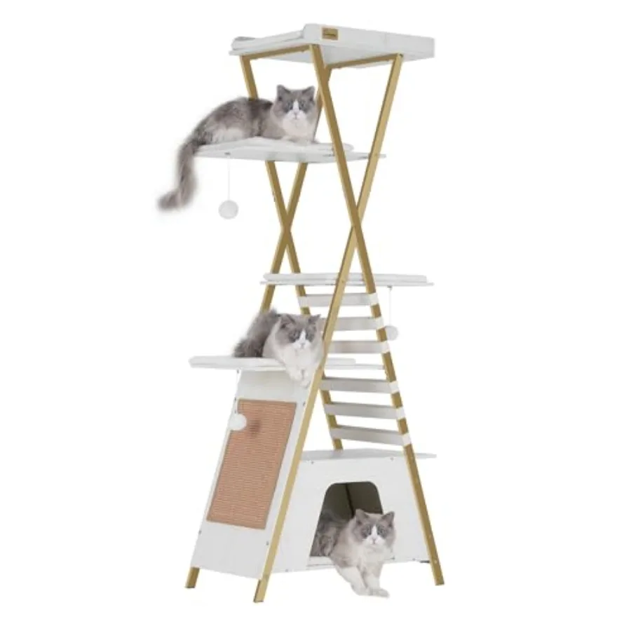 72.4" Cat Tree Modern Cat Tower for Indoor Cats Multi-Level Cat Condo with Caves Tall Cat Tree with Cat Scratching Board Wooden
72.4" Cat Tree Modern Cat Tower for Indoor Cats Multi-Level Cat Condo with Caves Tall Cat Tree with Cat Scratching Board Wooden