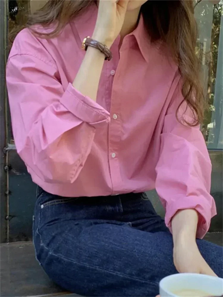 Shirt for Women Spring 2024 New Pink Button Up Turn Down Collar Tops Korean Fashion Office Ladies Casual Harajuku Shirt P73
Shirt for Women Spring 2024 New Pink Button Up Turn Down Collar Tops Korean Fashion Office Ladies Casual Harajuku Shirt P73