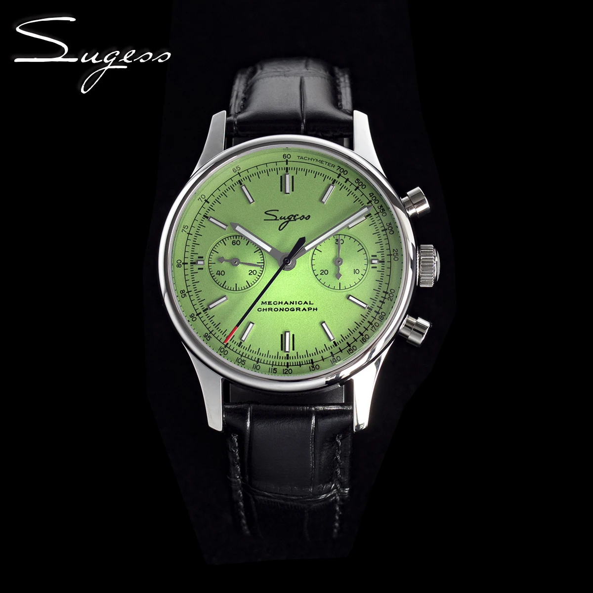 Sugess 1963 Pilot Mens Watch Chronograph Sapphire Crysta Mechanical Wristwatches Tianjin ST1901 Movement Waterpoorf Green 40mm
Sugess 1963 Pilot Mens Watch Chronograph Sapphire Crysta Mechanical Wristwatches Tianjin ST1901 Movement Waterpoorf Green 40mm