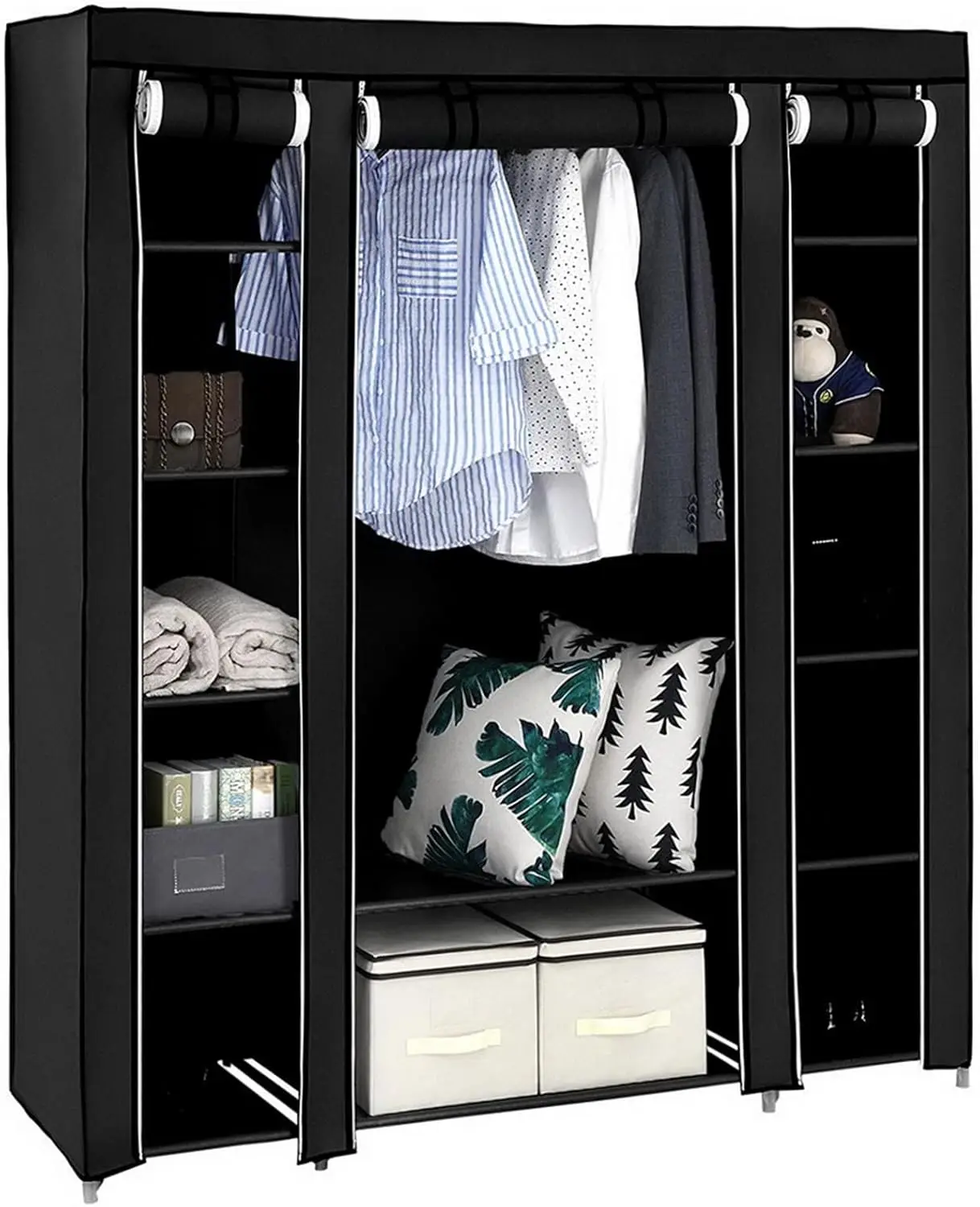 Portable Closet, 69 Inch Wardrobe Closet for Hanging Clothes with Long Hanging Rod 12 Storage Organizer Shelves, Non-Woven F
Portable Closet, 69 Inch Wardrobe Closet for Hanging Clothes with Long Hanging Rod 12 Storage Organizer Shelves, Non-Woven F
