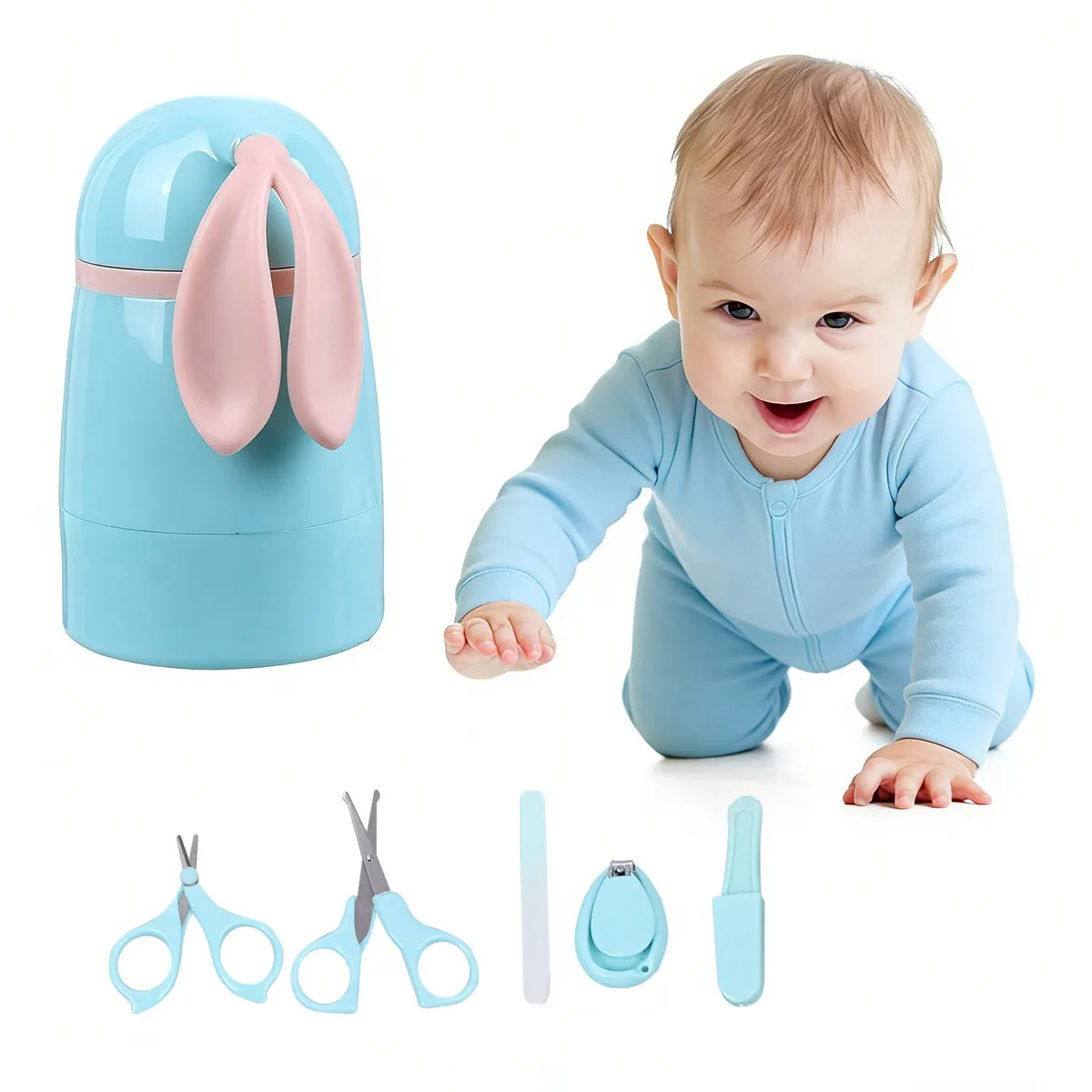 5Pcs Baby Nail Clippers Safety Kit Newborn Manicure Set Essential Nail Trimming Tools Portable Lightweight Blue
5Pcs Baby Nail Clippers Safety Kit Newborn Manicure Set Essential Nail Trimming Tools Portable Lightweight Blue